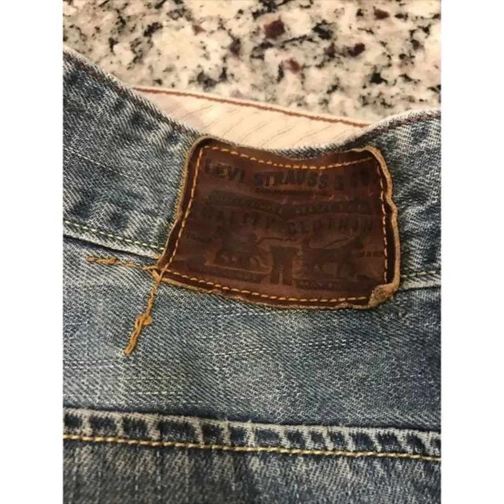 Vintage!! Levis 701 S Straight Fit‎ Light Wash Jeans 36x32